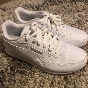 All white gum bottom Reeboks